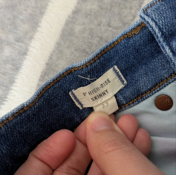 Madewell 9 Inch High Rise Denim Skinny Jeans 23 - Picture 9 of 13